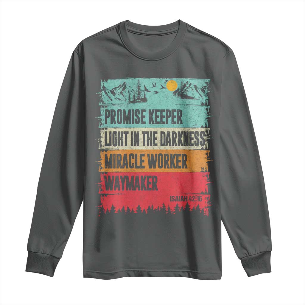 Vintage Christian Worship Long Sleeve Shirt Isaiah 42:16 Waymaker Promise Keeper Miracle Worker - Wonder Print Shop
