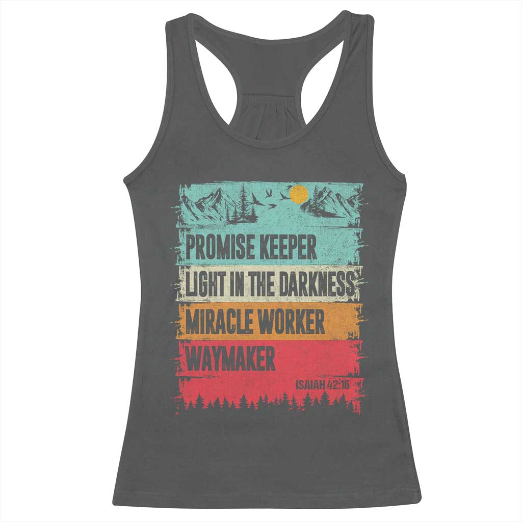 Vintage Christian Worship Racerback Tank Top Isaiah 42:16 Waymaker Promise Keeper Miracle Worker - Wonder Print Shop
