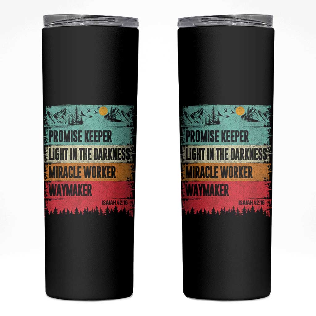 Vintage Christian Worship Skinny Tumbler Isaiah 42:16 Waymaker Promise Keeper Miracle Worker - Wonder Print Shop