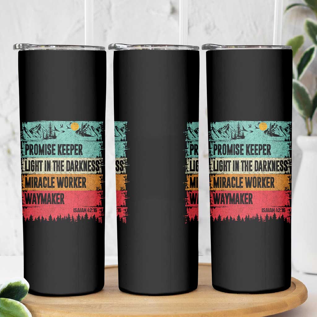 Vintage Christian Worship Skinny Tumbler Isaiah 42:16 Waymaker Promise Keeper Miracle Worker - Wonder Print Shop