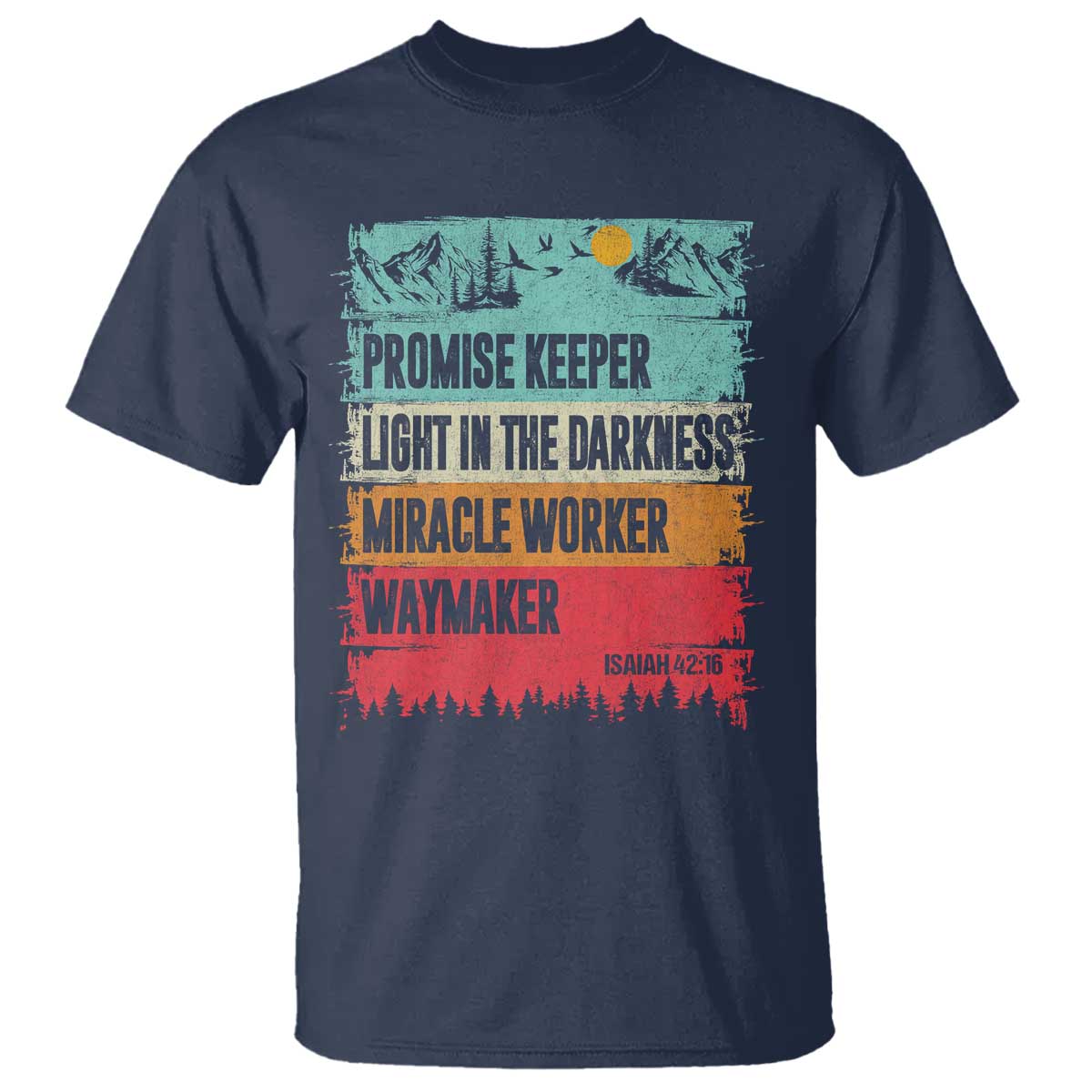 Vintage Christian Worship T Shirt Isaiah 42:16 Waymaker Promise Keeper Miracle Worker - Wonder Print Shop