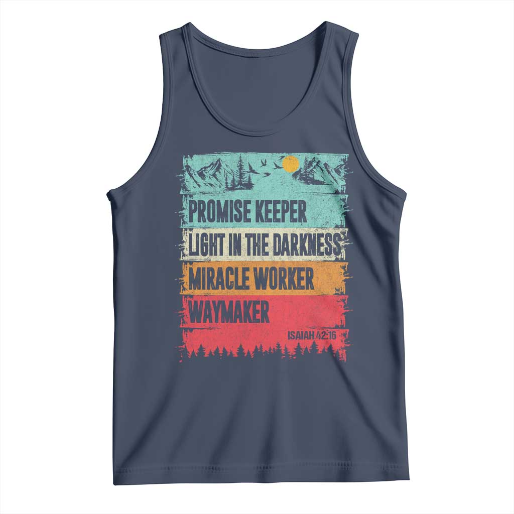 Vintage Christian Worship Tank Top Isaiah 42:16 Waymaker Promise Keeper Miracle Worker - Wonder Print Shop