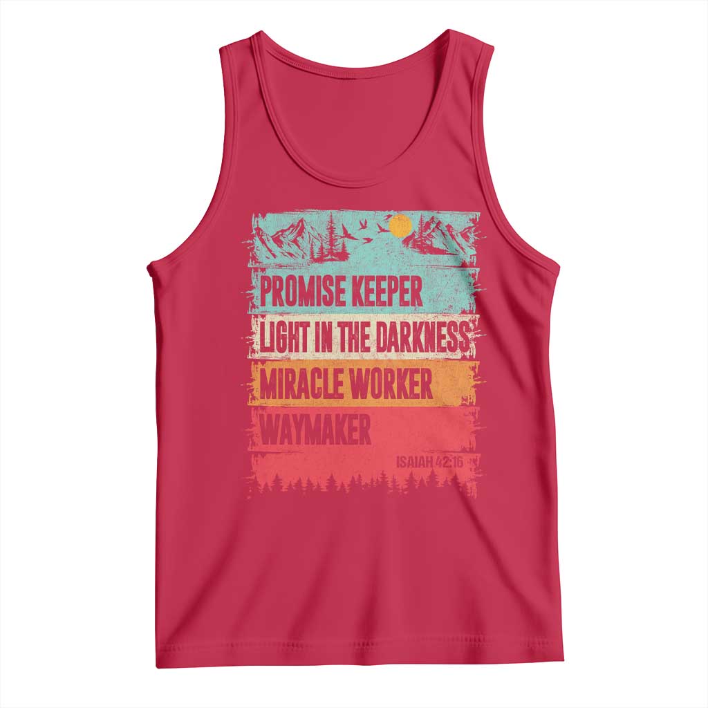 Vintage Christian Worship Tank Top Isaiah 42:16 Waymaker Promise Keeper Miracle Worker - Wonder Print Shop
