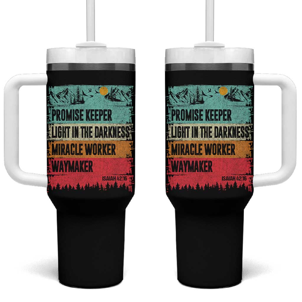 Vintage Christian Worship Tumbler With Handle Isaiah 42:16 Waymaker Promise Keeper Miracle Worker - Wonder Print Shop