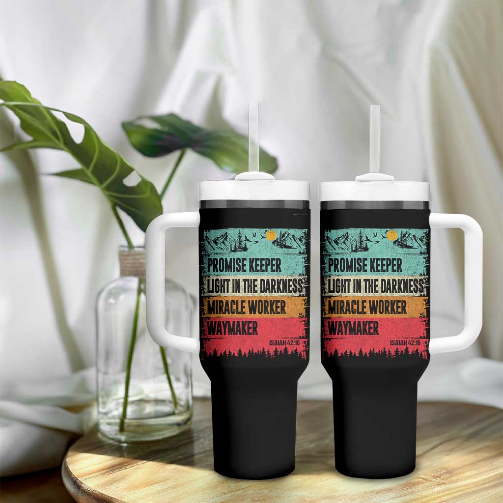 Vintage Christian Worship Tumbler With Handle Isaiah 42:16 Waymaker Promise Keeper Miracle Worker - Wonder Print Shop