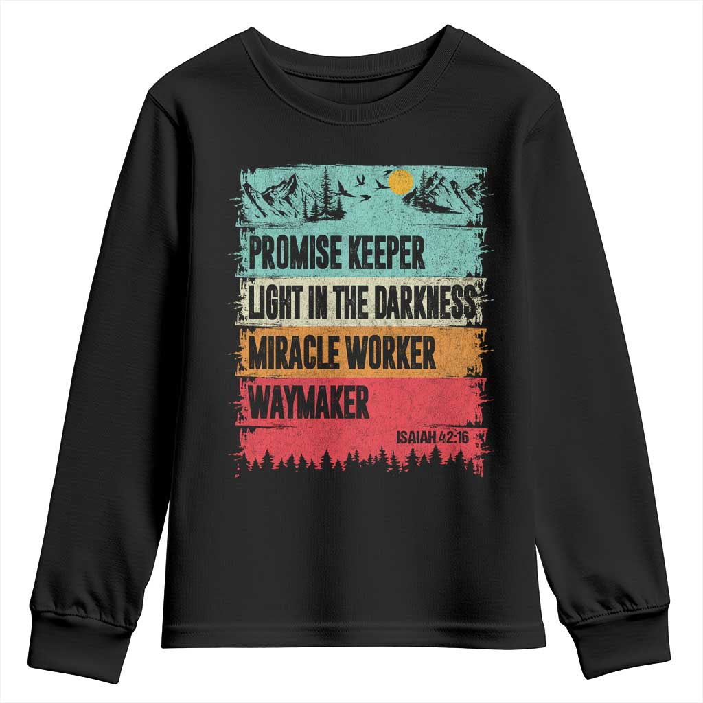 Vintage Christian Worship Youth Sweatshirt Isaiah 42:16 Waymaker Promise Keeper Miracle Worker - Wonder Print Shop