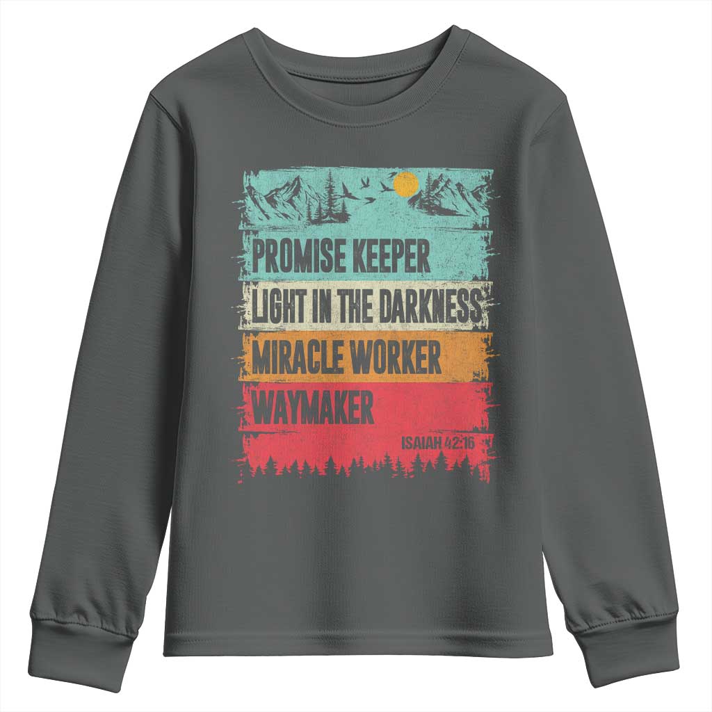 Vintage Christian Worship Youth Sweatshirt Isaiah 42:16 Waymaker Promise Keeper Miracle Worker - Wonder Print Shop
