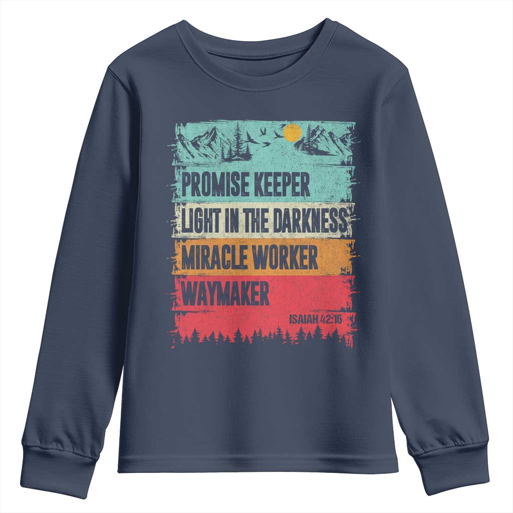 Vintage Christian Worship Youth Sweatshirt Isaiah 42:16 Waymaker Promise Keeper Miracle Worker - Wonder Print Shop