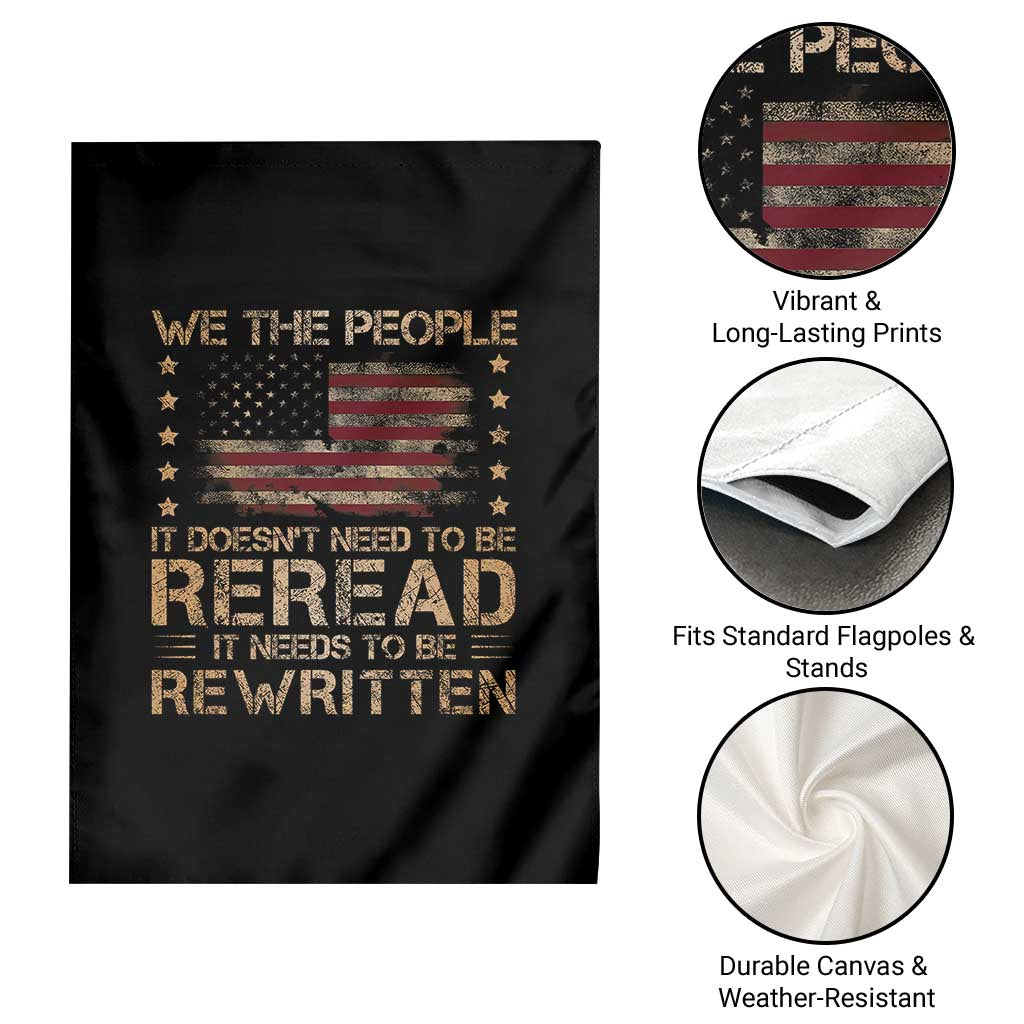 US Flag Constitution Of The USA Needs To Be Reread Garden Flag Patriotic American 4th Of July We The People