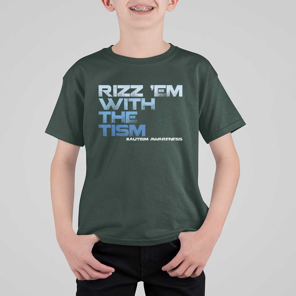 Funny Rizz Em With The Tism T Shirt For Kid Meme Autistic Autism Awareness