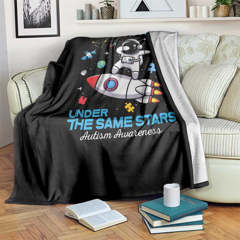Autism Acceptance Throw Blanket We Are All Under The Same Stars