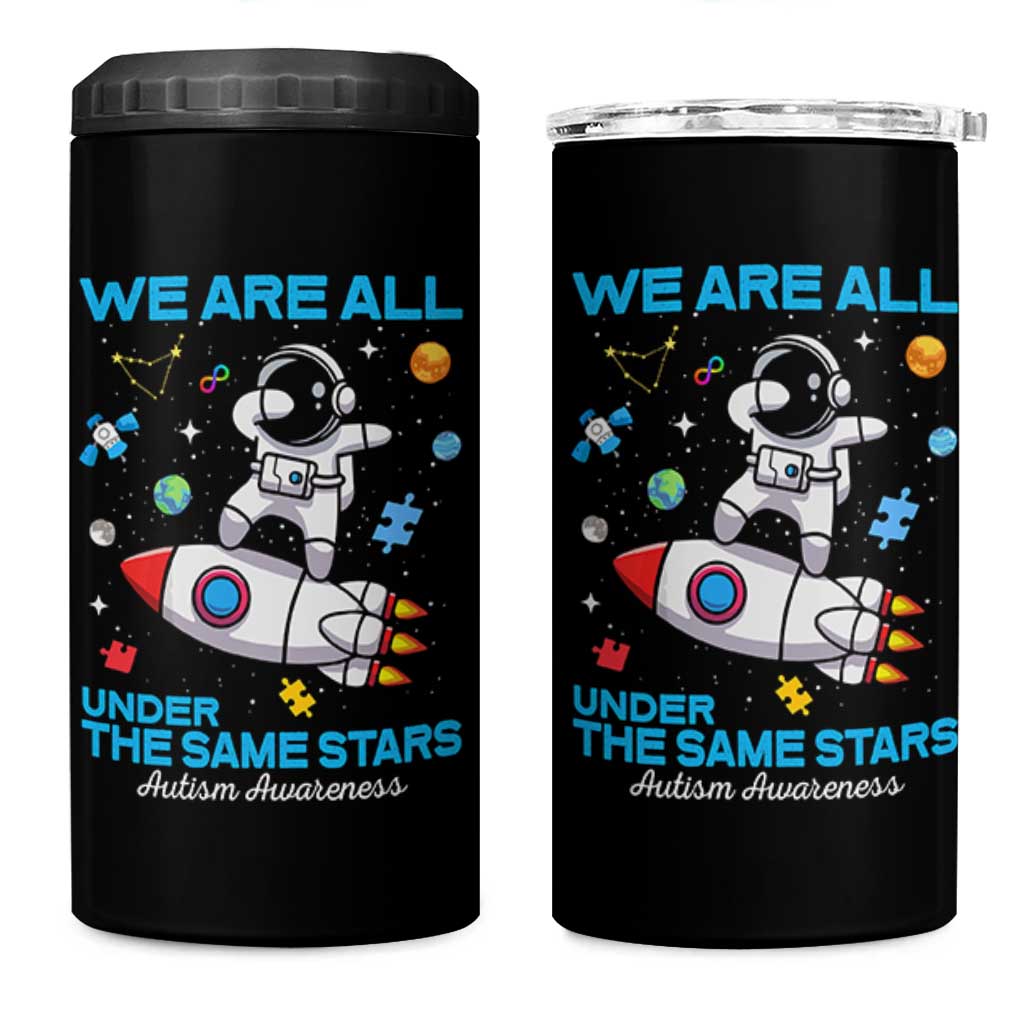 Autism Acceptance 4 in 1 Can Cooler Tumbler We Are All Under The Same Stars