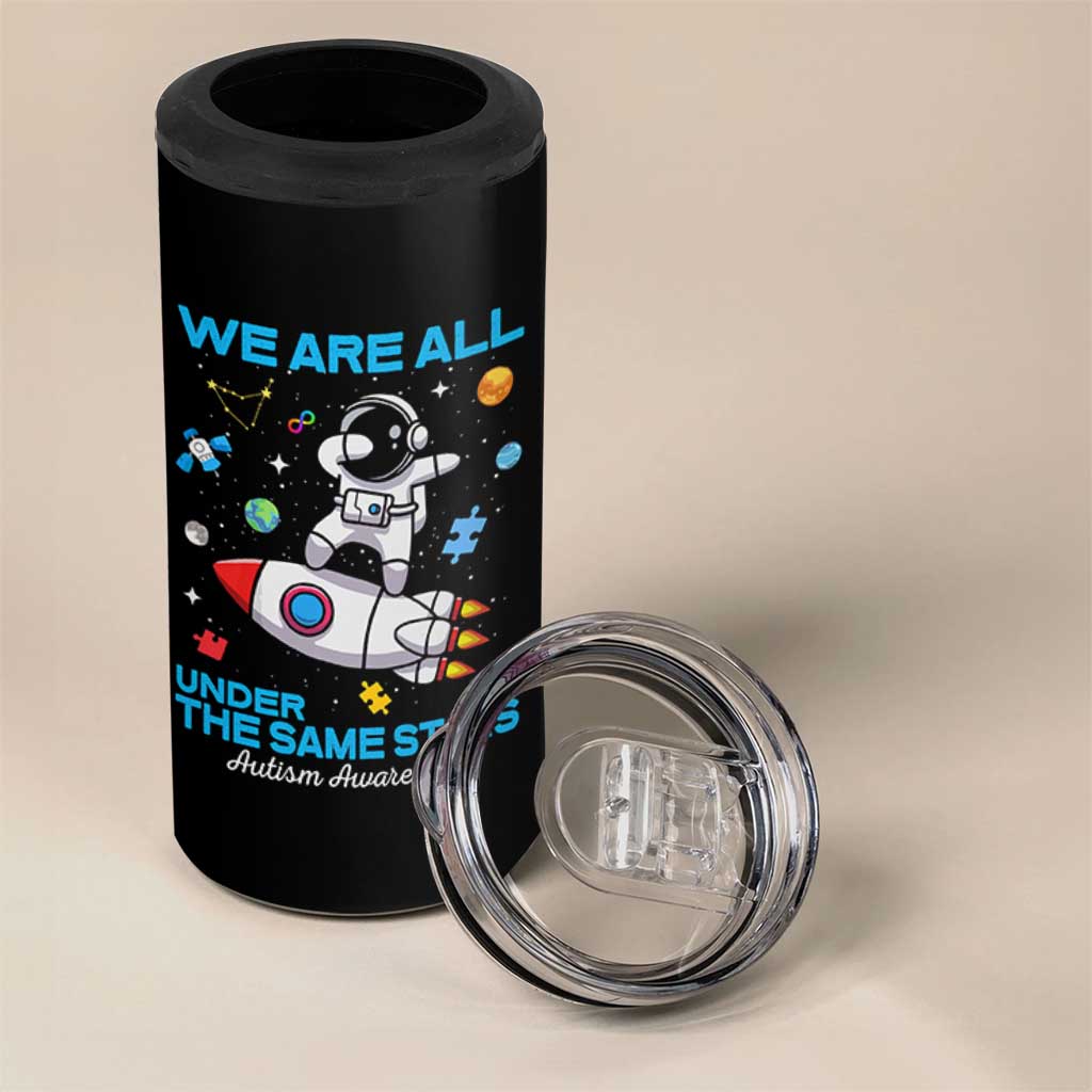 Autism Acceptance 4 in 1 Can Cooler Tumbler We Are All Under The Same Stars