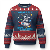 Autism Acceptance Ugly Christmas Sweater We Are All Under The Same Stars