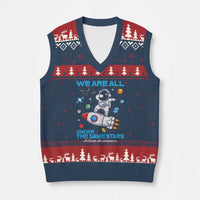 Autism Acceptance V-Neck Knit Sweater Vest We Are All Under The Same Stars