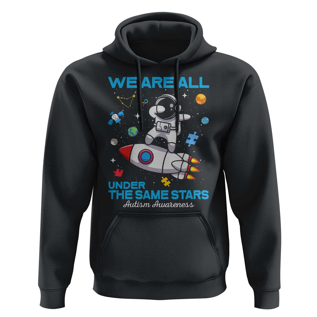 Autism Acceptance Hoodie We Are All Under The Same Stars