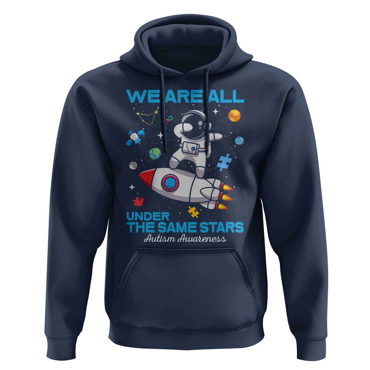 Autism Acceptance Hoodie We Are All Under The Same Stars