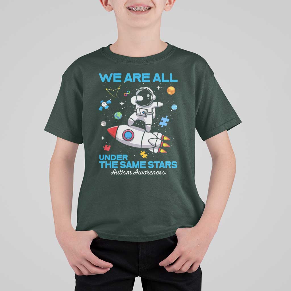 Autism Acceptance T Shirt For Kid We Are All Under The Same Stars