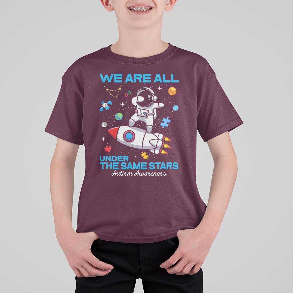 Autism Acceptance T Shirt For Kid We Are All Under The Same Stars