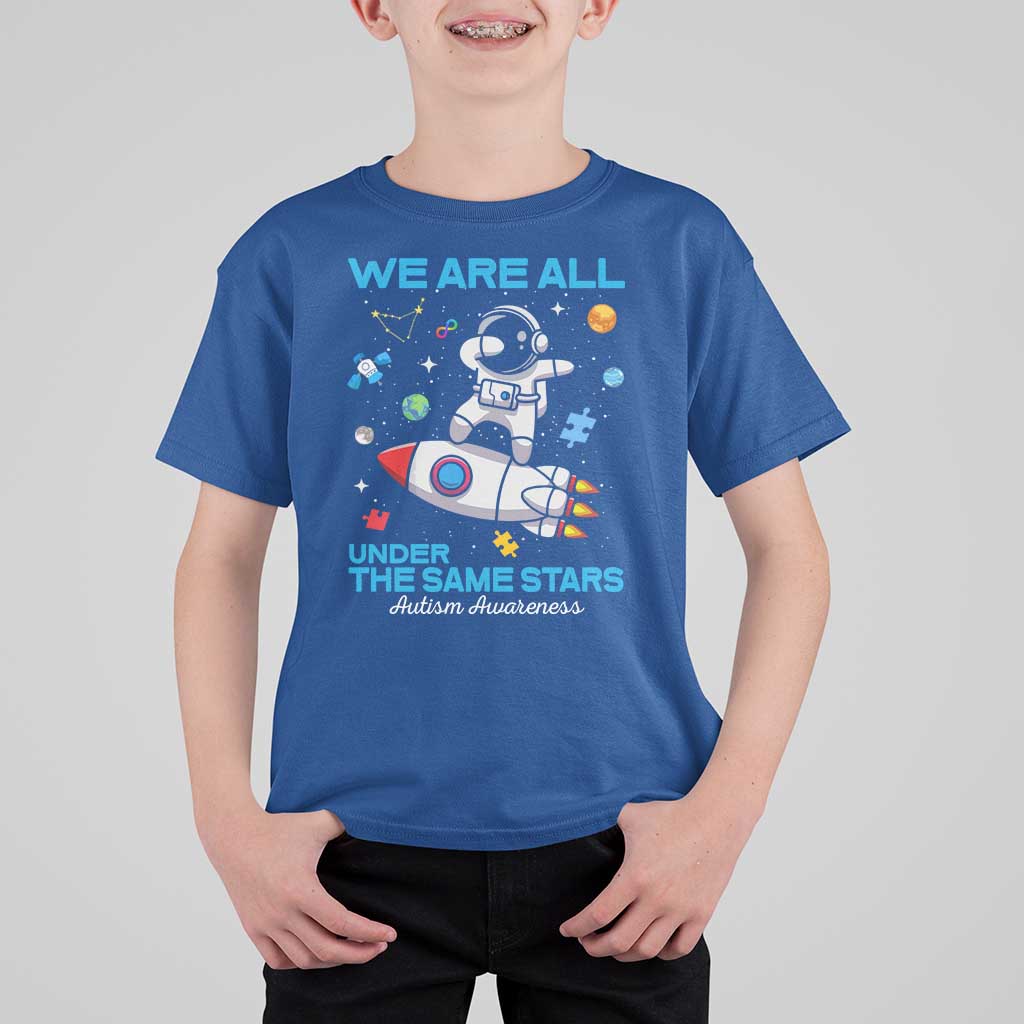Autism Acceptance T Shirt For Kid We Are All Under The Same Stars