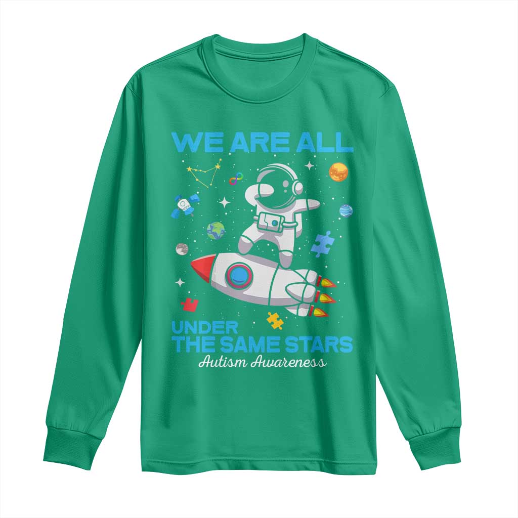 Autism Acceptance Long Sleeve Shirt We Are All Under The Same Stars