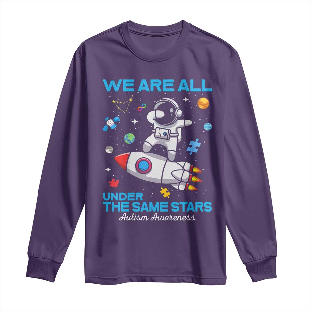 Autism Acceptance Long Sleeve Shirt We Are All Under The Same Stars