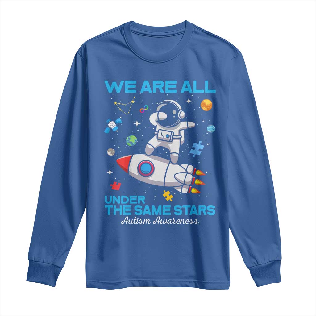 Autism Acceptance Long Sleeve Shirt We Are All Under The Same Stars