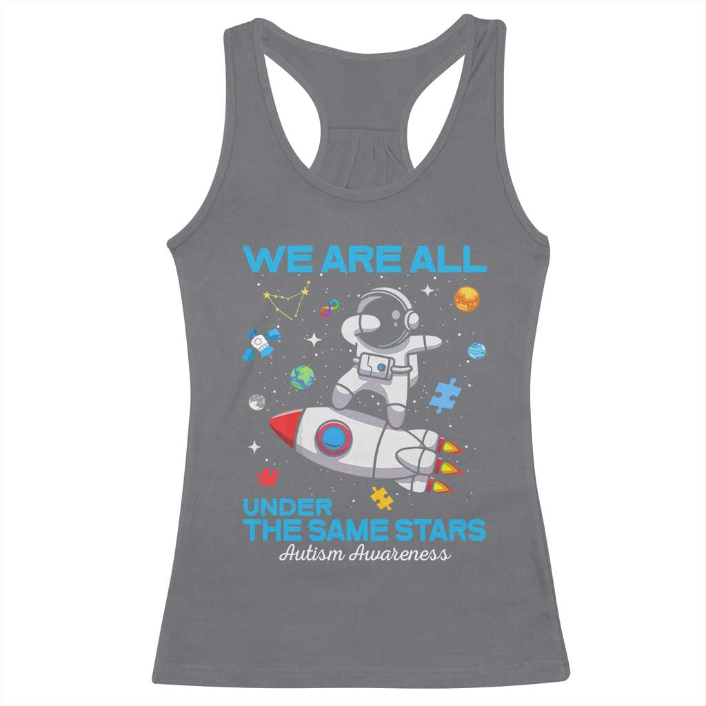 Autism Acceptance Racerback Tank Top We Are All Under The Same Stars