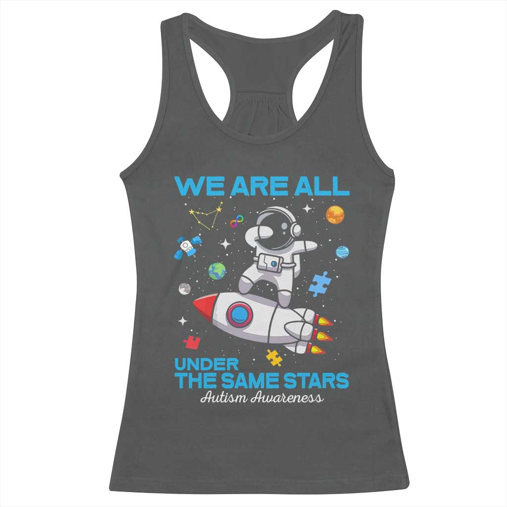 Autism Acceptance Racerback Tank Top We Are All Under The Same Stars