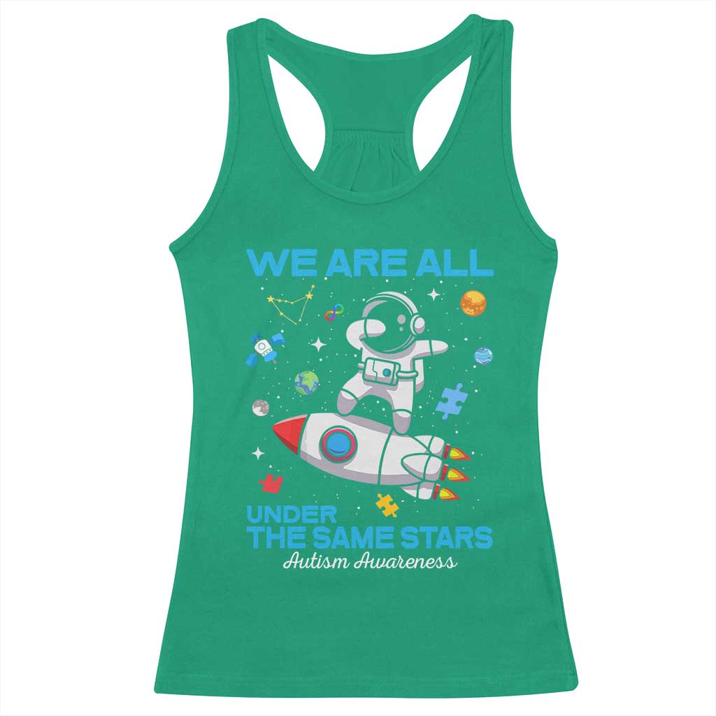 Autism Acceptance Racerback Tank Top We Are All Under The Same Stars