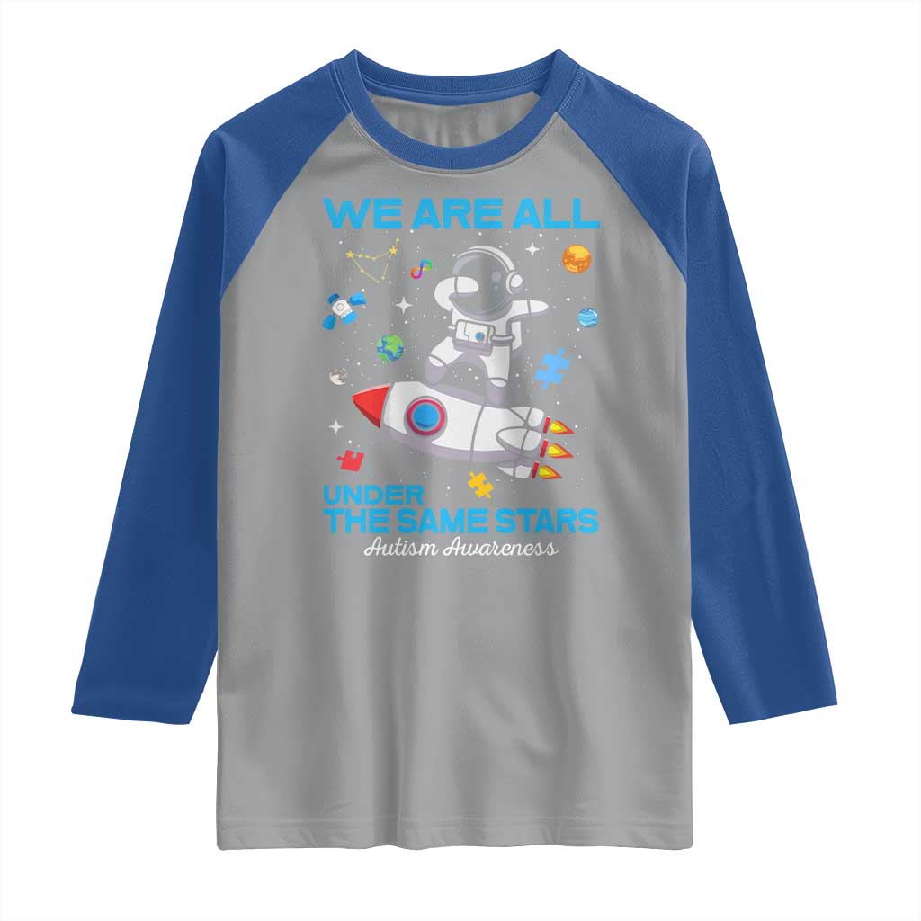Autism Acceptance Raglan Shirt We Are All Under The Same Stars