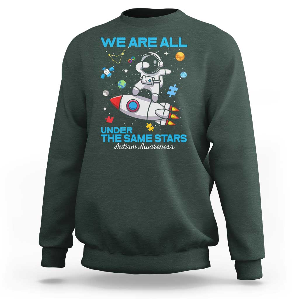 Autism Acceptance Sweatshirt We Are All Under The Same Stars