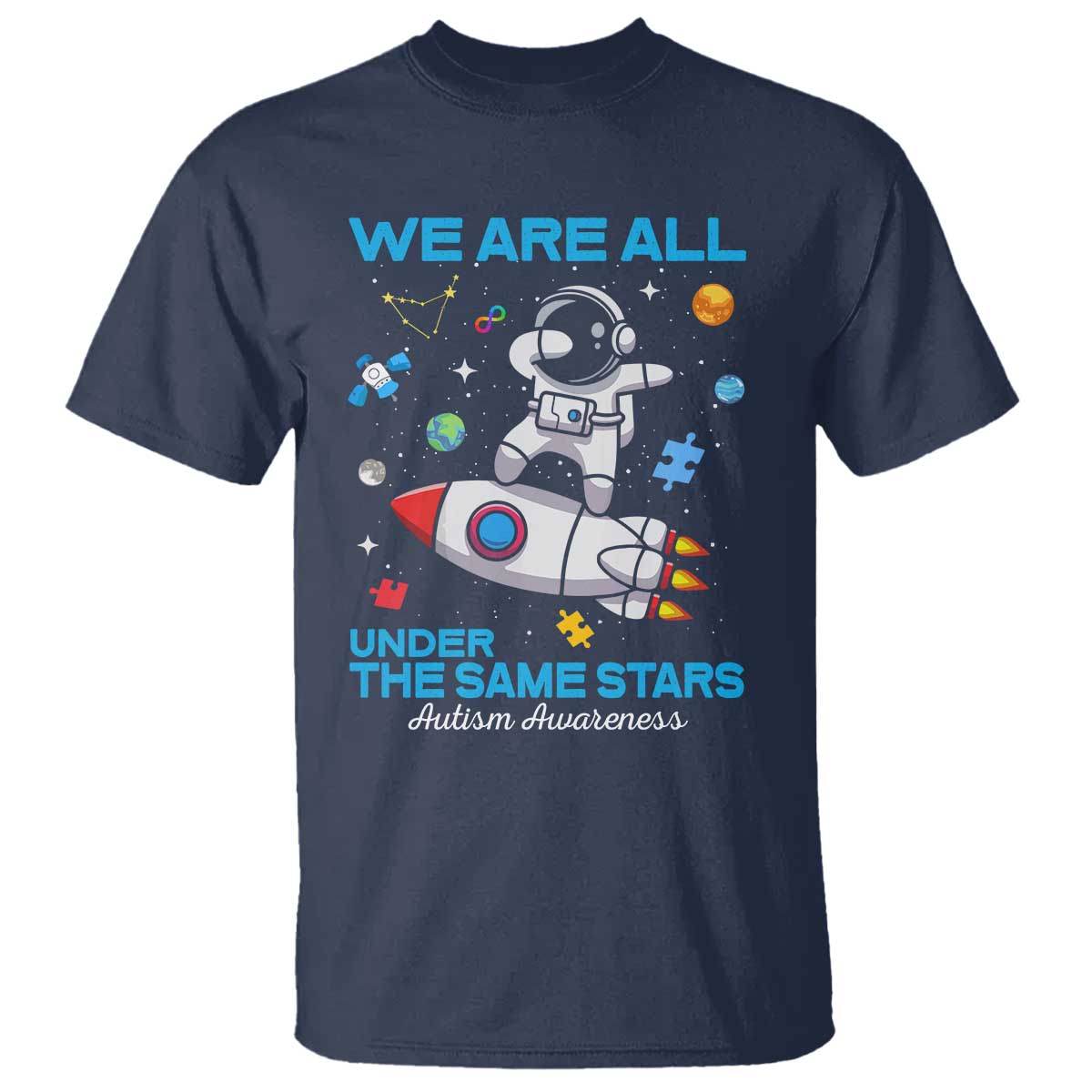 Autism Acceptance T Shirt We Are All Under The Same Stars