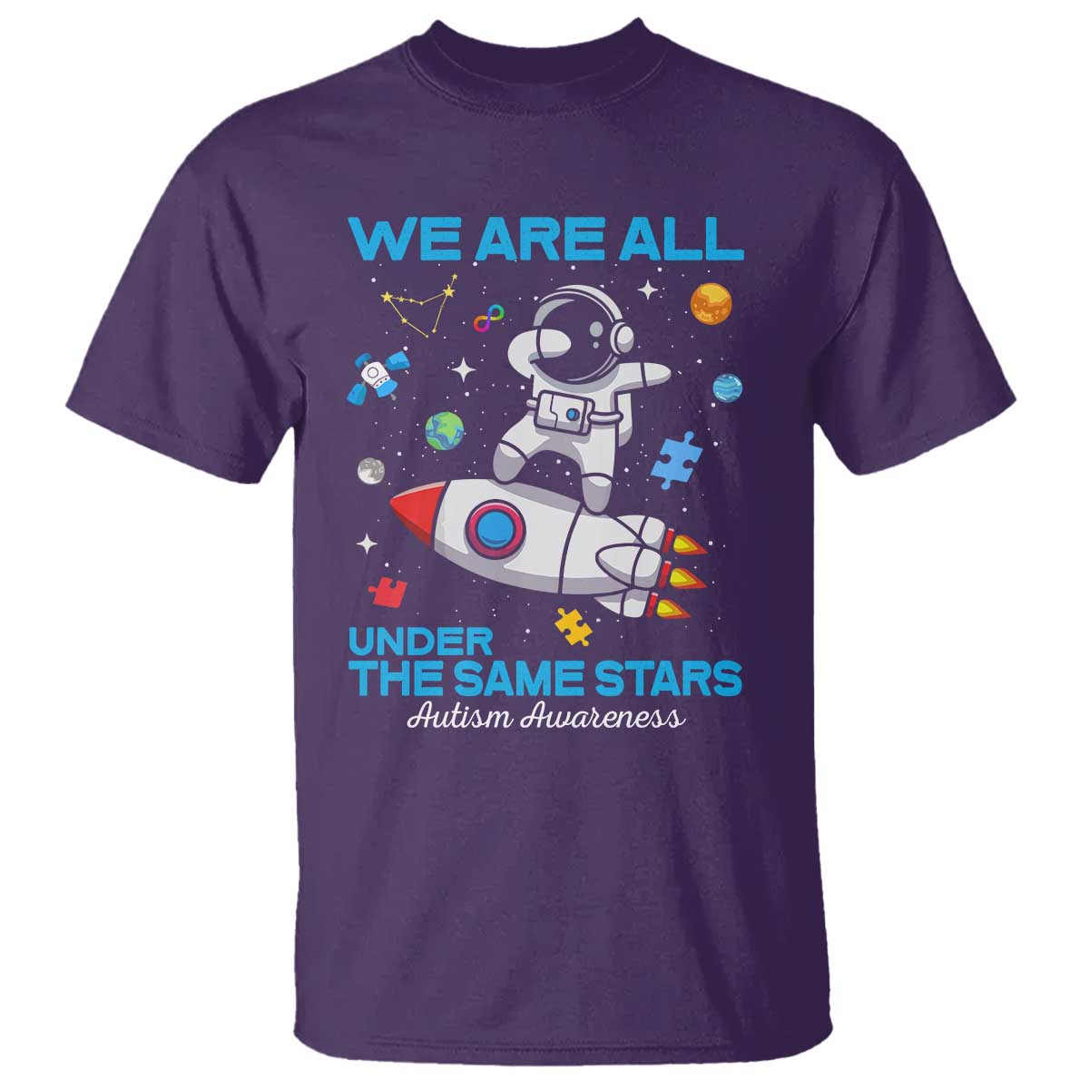 Autism Acceptance T Shirt We Are All Under The Same Stars