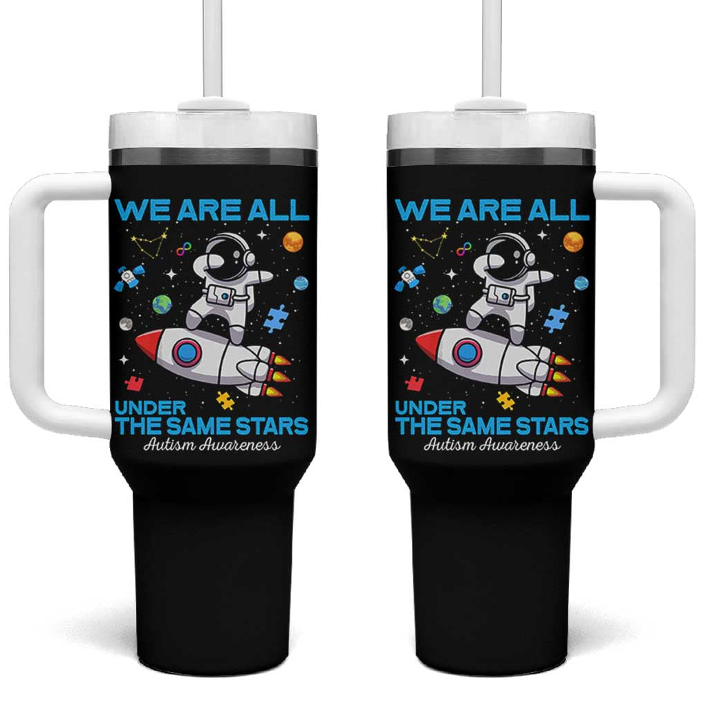 Autism Acceptance Tumbler With Handle We Are All Under The Same Stars