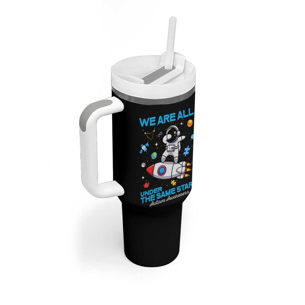 Autism Acceptance Tumbler With Handle We Are All Under The Same Stars