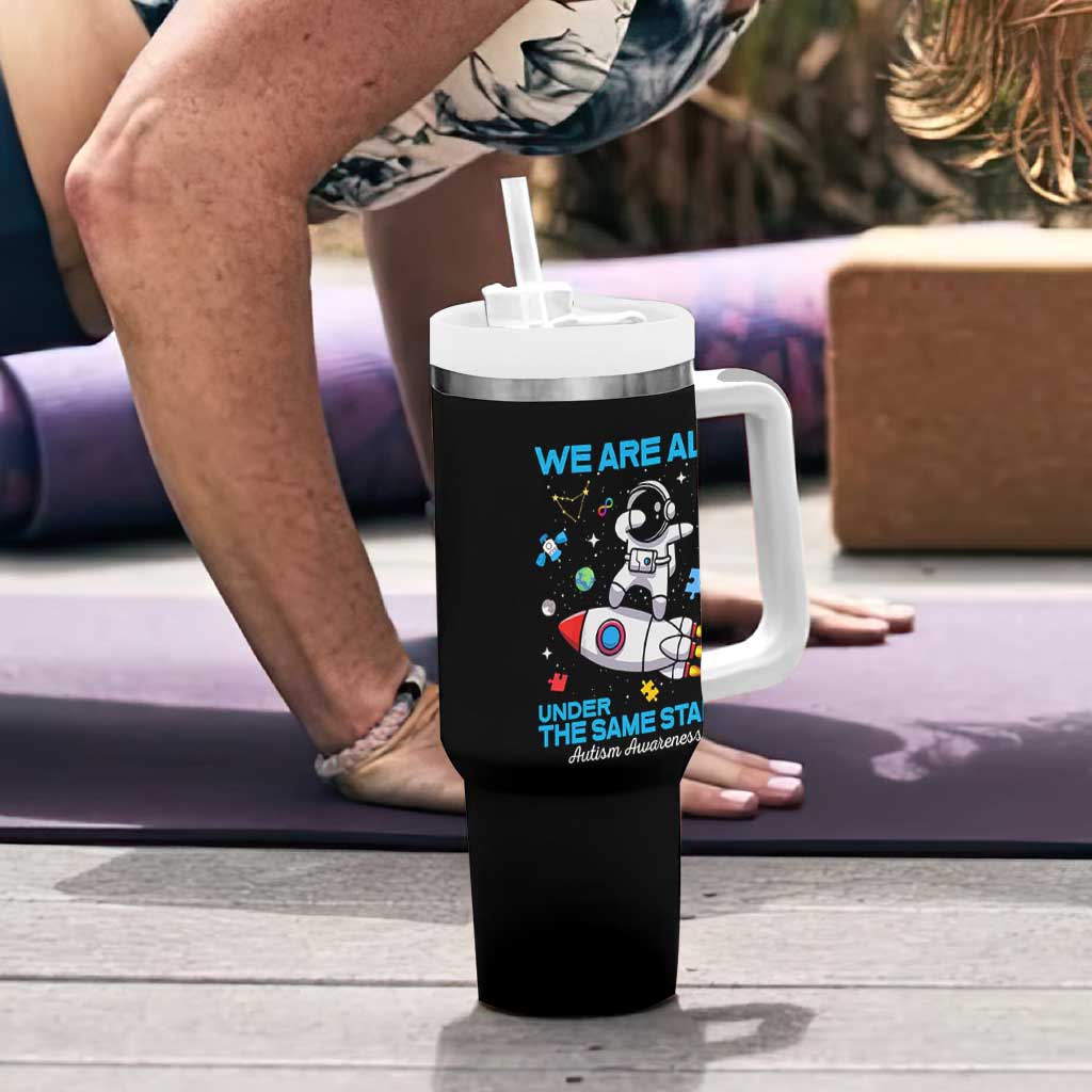 Autism Acceptance Tumbler With Handle We Are All Under The Same Stars