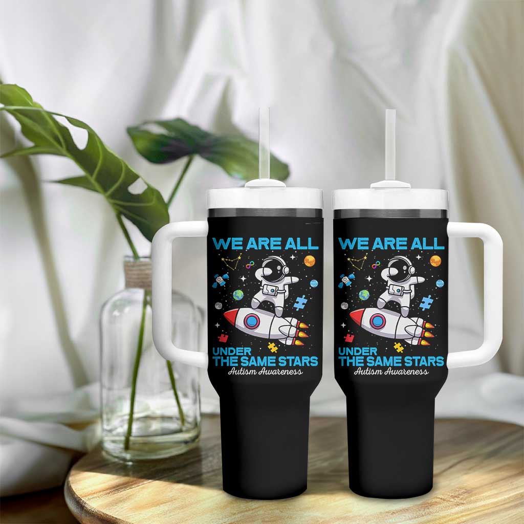 Autism Acceptance Tumbler With Handle We Are All Under The Same Stars