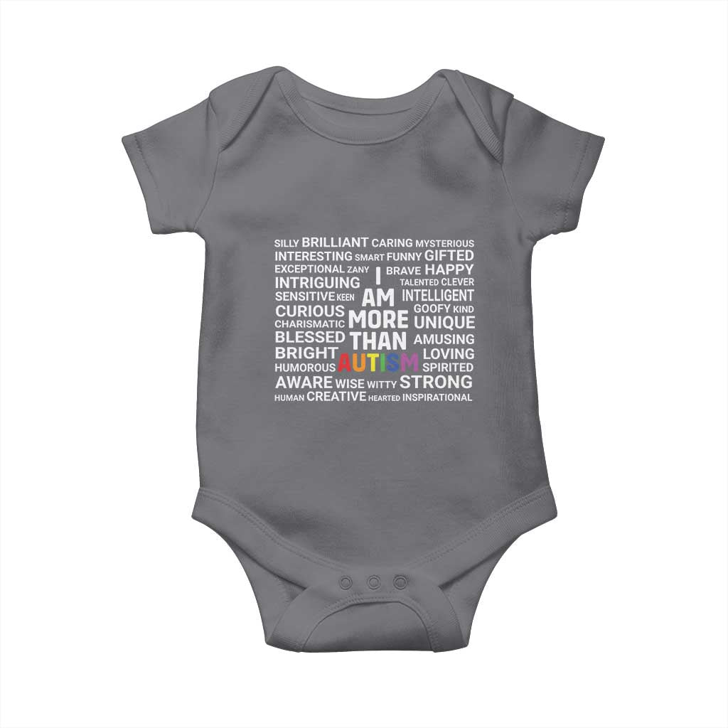 I Am More Than Autism Awareness Baby Onesie