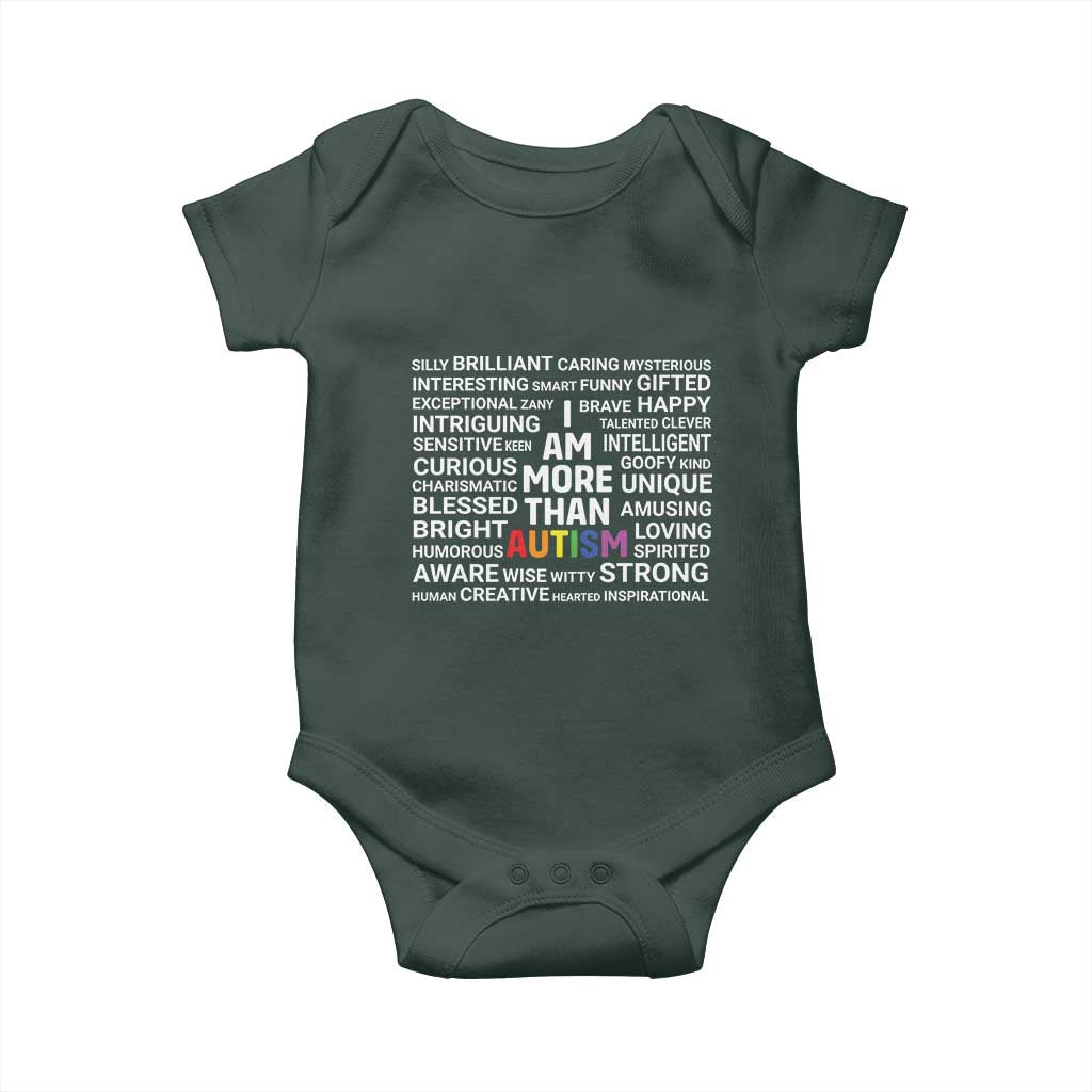 I Am More Than Autism Awareness Baby Onesie