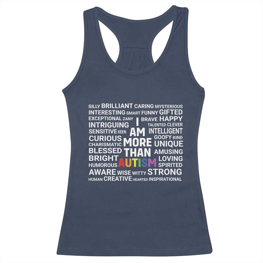 I Am More Than Autism Awareness Racerback Tank Top