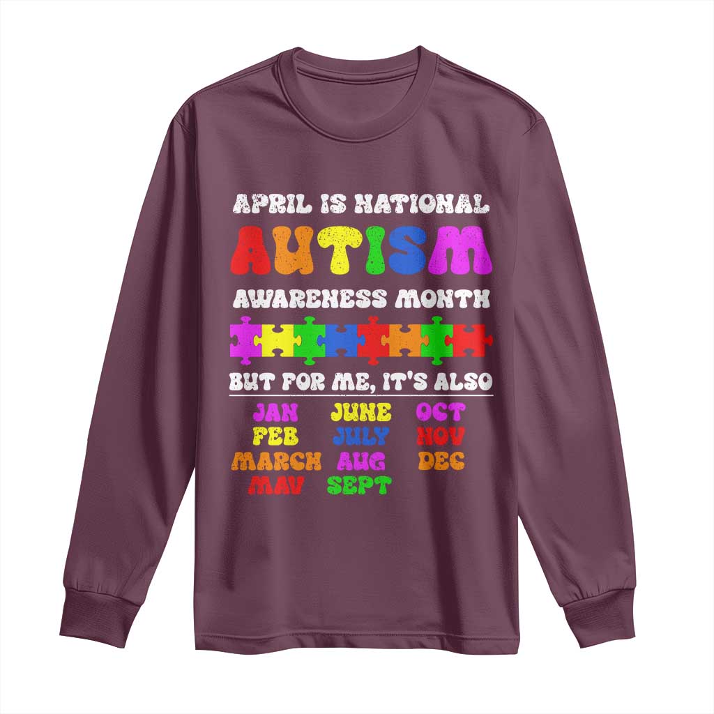 National Autism Awerness Month Long Sleeve Shirt Autistic Kids Gift