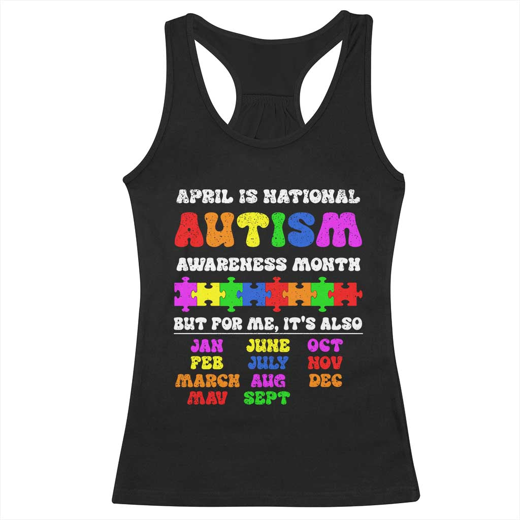 National Autism Awerness Month Racerback Tank Top Autistic Kids Gift