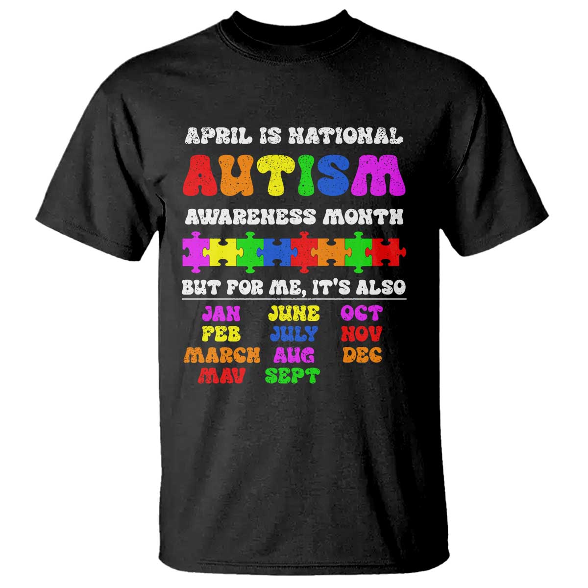 National Autism Awerness Month T Shirt Autistic Kids Gift