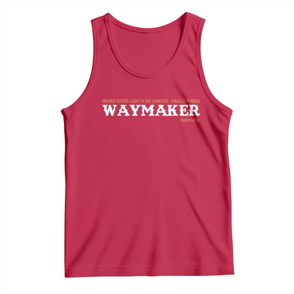 Christian Worship Tank Top Isaiah 42:16 Waymaker Promise Keeper Miracle Worker - Wonder Print Shop
