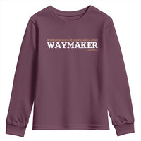 Christian Worship Youth Sweatshirt Isaiah 42:16 Waymaker Promise Keeper Miracle Worker - Wonder Print Shop