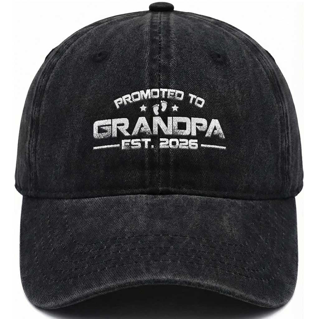 Grandpa Est 2026 Washed Cotton Baseball Cap Fathers Day Gifts