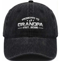 Grandpa Est 2026 Washed Cotton Baseball Cap Fathers Day Gifts