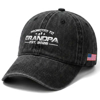 Grandpa Est 2026 Washed Cotton Baseball Cap Fathers Day Gifts