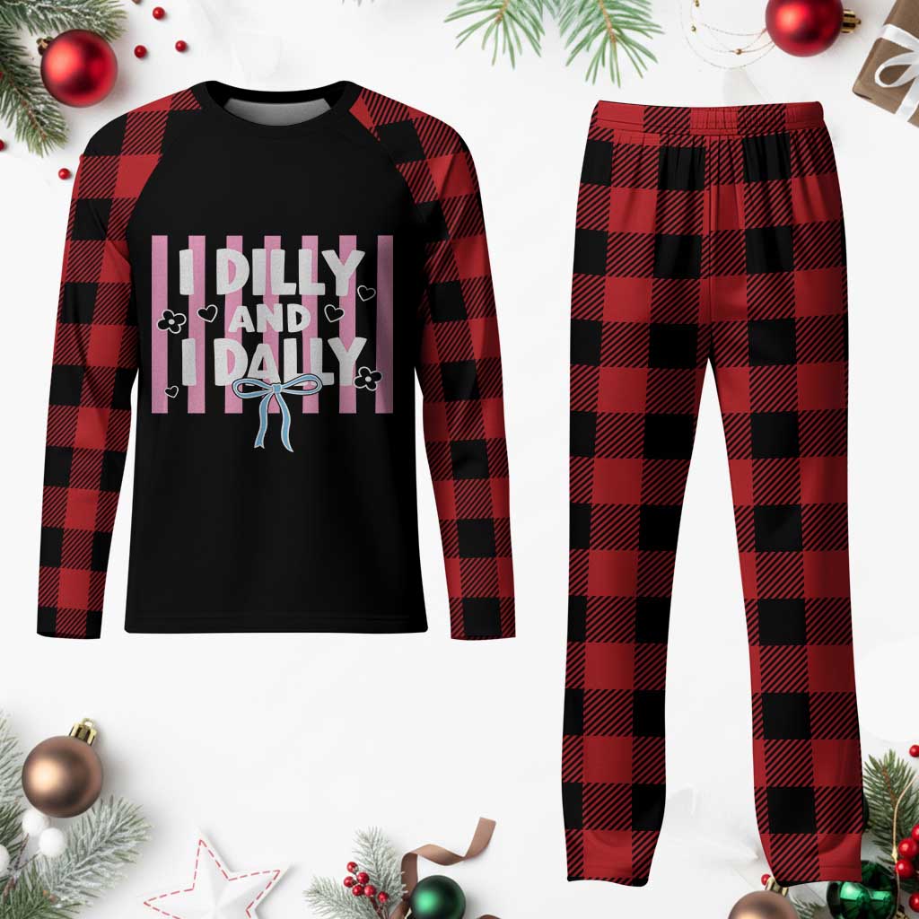 Dilly Dally Plaid Pajama Set Trendy Viral Funny Girly